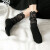 檀典蕾丝中筒袜女日系堆堆袜韩版袜子女潮流纯棉中长筒潮袜蕾丝花边 黑色(2双装) 均码