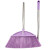 海斯迪克 HKLY-73 塑料扫把 不锈钢长柄加宽清洁扫帚 紫色