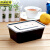 京洲实邦 500ml黑色100套带盖 长方形一次性餐盒塑料外卖打包盒子JZSB-9311B
