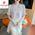 皮尔卡丹新中式国风盘扣时尚衬衫女士夏季洋气时髦印花上衣设计感小众 花色 XL 建议110-120斤