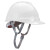 援邦  安全帽 施工工程安全帽头盔  防砸抗冲击V型ABS安全帽插扣  白色I 均码