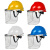 安全帽带面罩全脸防护透明PVC铝包边烧焊防飞溅防冲击打磨面屏 黄色安全帽+支架+面屏