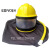 适用于喷沙房安全封闭喷砂头盔防护衣服打砂帽面罩弯供氧调温式户 黄色头盔套装