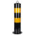 德威狮 警示柱加厚钢管防护栏杆分道路地桩固定桩隔离柱路障铁立柱防撞柱 单位：个 50cm黑黄固定