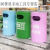 工业风垃圾桶商用健身房带盖大号个性创意可乐罐户外复古油桶灭烟 70cm高绿