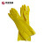 识迎优品 棉毛浸塑手套 45CM耐酸碱防水手套 S-SY017 /双 黄色