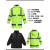 群众people反光衣道路救援定制雨衣外套萤光绿交通安全反光雨衣 300D萤光绿雨衣套装 M