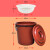 洛港 咖啡色50K型+沥水篮 泔水干湿过滤分离带滤网垃圾桶大号厨房厨余茶水茶叶沥水水桶篮桶
