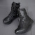 君洛克飞鱼8.3超轻作战靴男女夏季透气战术靴R21008高帮登山鞋靴 黑色 35