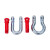 筑华工品 美式弓形起重直型卸扣 U型吊环 D型马蹄卡扣 1/2（2T）D型