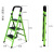 梯子折叠梯加厚人字梯移动楼梯爬梯伸缩扶梯四五六步步高 加宽加厚D型管 3步梯绿色