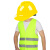 帮手仕 反光背心安全帽套装 工地施工安全防护服 均码 橙色反光衣+蓝帽