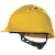 代尔塔（Deltaplus）PP安全帽102009透气织衬旋钮款工地安全头盔透气防砸吸汗不含下颌带黄色
