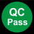 鸣固 合格证标签贴 圆形标签 绿色QCPASS不干胶质检标签贴纸  直径20mm（5000贴）