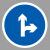 谋福（CNMF）交通标志指示牌 停车场标识牌可定制【直行向右转弯-贴反光膜雕刻(平板钉墙款)】