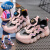迪士尼（Disney）女童鞋子春季2024新款男儿童运动鞋旋转纽扣跑步网面粉色学生鞋子 蓝色 内长16.4cm 26码