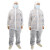 海斯迪克 一次性防护工作服 养殖场防尘连体隔离衣参观服 PP白色(无脚) XL码 