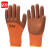 者也（ZYE）加强指发泡手套 透气挂胶防滑手套 毛圈咖橙色 24双