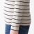 无印良品 MUJI 女式 弹力罗纹编织 条纹半高领T恤 BBN02A0A 米色条纹 XS