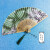 定制可爱日式卡通儿童迷你布面折扇古风夏季学生男女式便携折叠小 头青恋花本骨绿色