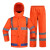 厚创 分体雨衣雨裤套装 新式交通执勤骑行环卫反光雨衣 蓝格荧光橙 XL