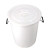 海斯迪克 大号水桶 白色带盖50L(5个)塑料桶大容量圆形收纳桶酒店厨房工业环卫物业垃圾桶 HZL-93