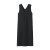 无印良品（MUJI）女式 双层编织 无袖连衣裙 V领马甲裙 背心裙 BB2OZA3A 黑色 S (155/80A)