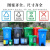 大号平口垃圾分类垃圾袋一次性可降解加大社区物业四色厨余塑料 蓝色可回收物90X110 50只