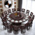 歆菲逸 中式实木餐桌椅组合家用圆餐桌酒店大圆桌饭桌餐厅家具 1.8m 桌+12椅（配转盘）