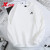 特步（XTEP）卫衣男装冬保暖宽松圆领套头衫休闲上衣男士运动长袖t恤衫衣服 白色 M/170