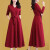 勇伦（YONGLUN）连衣裙女早春穿搭春秋季新款长袖裙子气质显瘦遮肉中长裙 酒红色 2XL 建议125-135斤