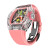 CRONUSART克洛斯水晶系列圣诞树时尚机械手表全自动镂空机械机芯男女款腕表 粉红色