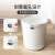 斯铂格 垃圾桶 北欧风素简高颜值厨房客厅卫生间卧室用纸篓 白色小号2个装