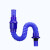 鸣固 ABS防臭下水管 防臭密封圈下水器配件 防臭槽 蓝色（80cm）5个