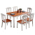 拾爱地中海风格小户型1.3米吃饭桌子实木餐桌椅组合长方形西餐桌美式 一桌四椅