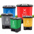 兰诗（LAUTEE）HX-16 脚踏分类垃圾桶  物业办公室带盖单格垃圾桶 16L绿色-厨余垃圾