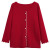 艾蓓怡新年本命年红色七分袖针织衫女春新款上衣洋气宽松撞色波浪边 珊瑚红色 M