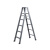 梯子折叠梯室内多功能铝合金加厚加粗人字梯工程专用伸缩楼梯 【枪灰色】标准双筋加固款0.9米-三步