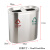 定制不锈钢环保室内外分类垃圾桶商场立式带烟灰缸定制干湿垃圾桶 580X240X610mm