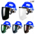 配安全帽式支架面屏面罩防护冲击头戴式焊帽电焊工专用烧氩弧焊接 【蓝】安全帽+支架+白屏