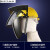 定制电焊面罩配安全帽式焊工防护面具防烤脸护脸全脸焊头戴式焊帽面屏 (绿色)面罩+黄色安全帽