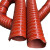 高温风管红色矽胶300度50硫化热风管高温软管耐高温钢丝管通风管 内径63-65mm/4米