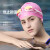 李宁（LI-NING） 泳帽 男女通用纯色印花硅胶游泳帽 成人儿童舒适护耳护发游泳装备 808黑色
