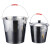 FENK 不锈钢水桶手提式304 提桶油桶储水加厚铁皮桶提水桶 特厚28cm8升水桶带盖 送水勺