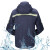分体雨衣 雨衣套装 劳保雨衣 反光雨衣 藏青色 3XL（185cm)