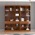 木优庭中式实木书柜带玻璃门书架组合3门6门储物柜书橱办公展示文件柜 胡桃色 0.8米两门书柜
