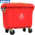 富都华创 户外大型环卫垃圾桶移动垃圾车带轮带盖垃圾箱 红色660升 FDHC-LJC-3