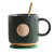 星巴克杯子杯子墨绿色条纹陶瓷咖啡杯马克杯带勺子男女情侣款咖啡杯礼盒 奶茶竖条纹杯(普盒)