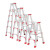 穆运   铝合金人字梯加厚折叠梯子双侧梯工程梯 装修脚架梯1米高红