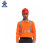 E802长袖POLO反光T恤建筑交通户外吸湿排汗警示服环卫交通反光背 荧光橙 XL